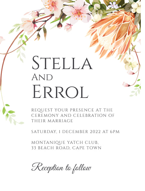 Protea Wedding Invitation