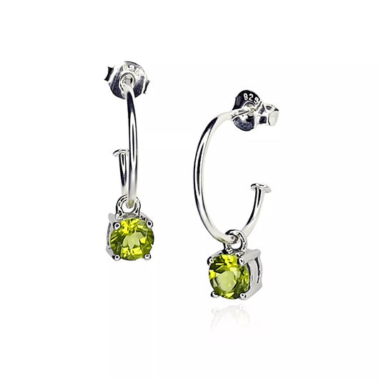 Peridot Dangle Hoop Earrings